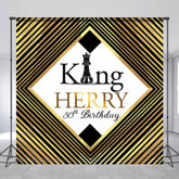Lofaris Black Gold King Custom Name 30th Birthday Backdrop
